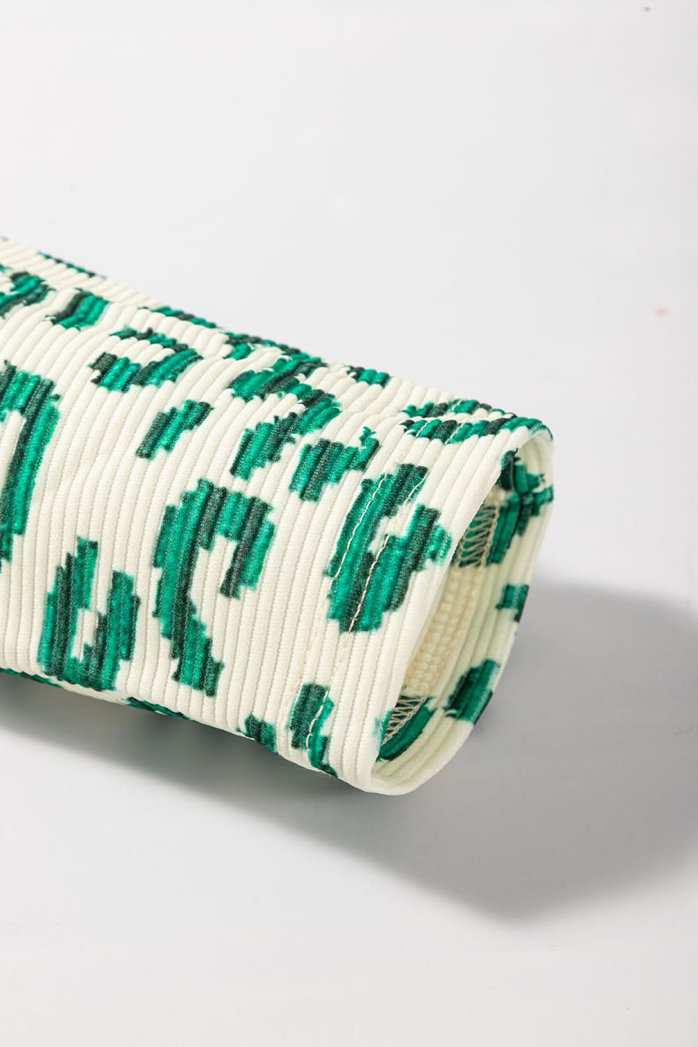 Blackish Green Leopard Print Mock Neck Puff Sleeve Top - Love Salve 