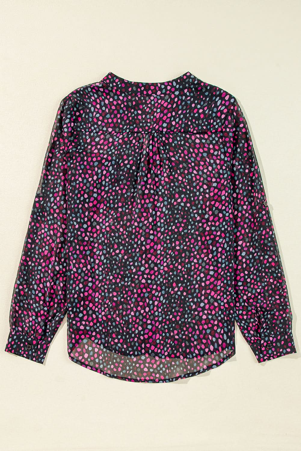 Grape Wine Polka Dot Printed Buttoned Casual Shirt - Love Salve 