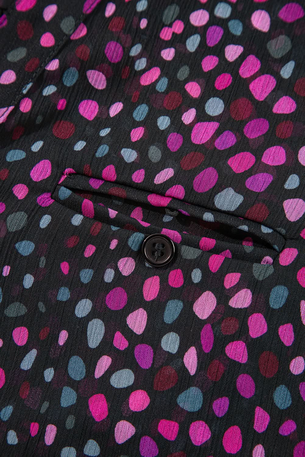 Grape Wine Polka Dot Printed Buttoned Casual Shirt - Love Salve 