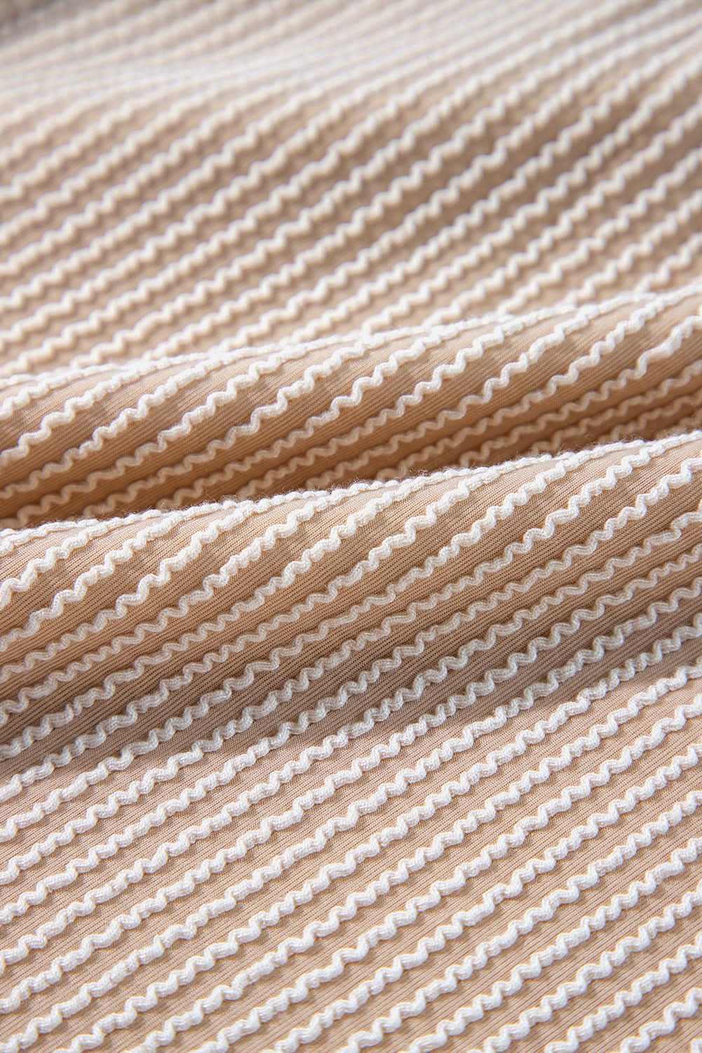 Parchment Corded Turn-down V Neck Bubble Sleeve Babydoll Blouse - Love Salve 