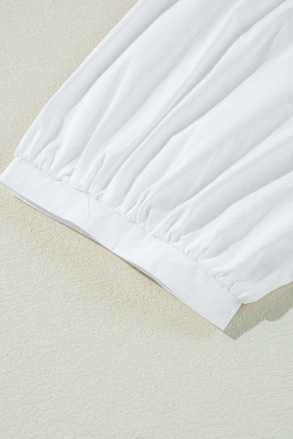 White Bow Knot Cutout Back Loose Fit 3/4 Sleeve Blouse - Love Salve 