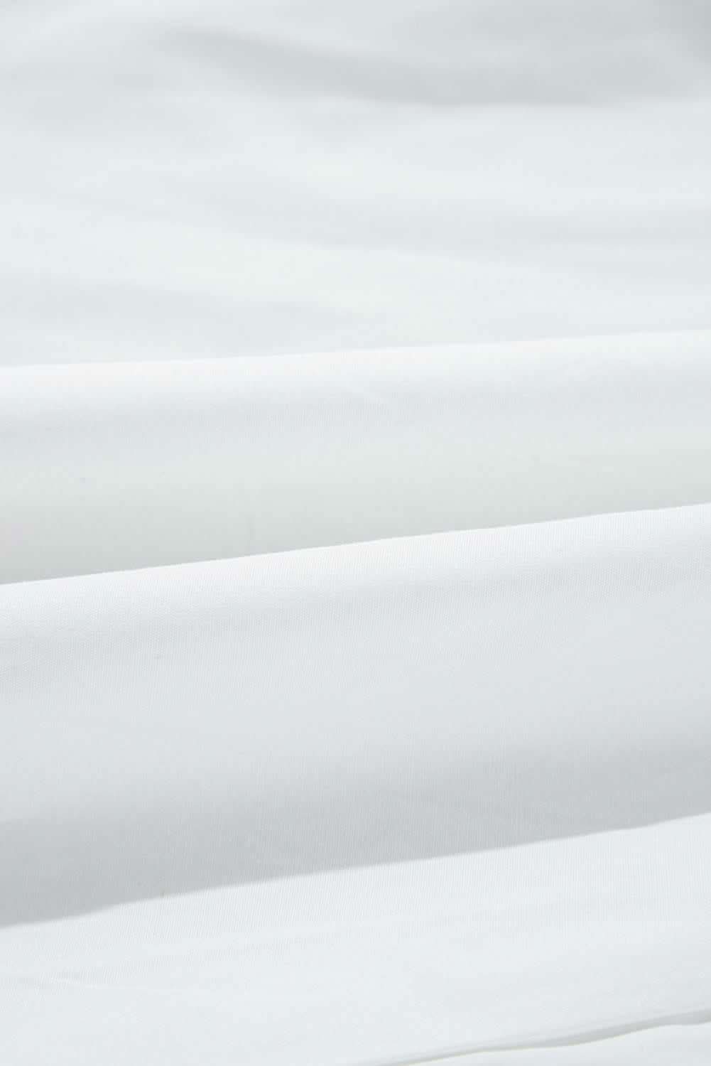 White Bow Knot Cutout Back Loose Fit 3/4 Sleeve Blouse - Love Salve 