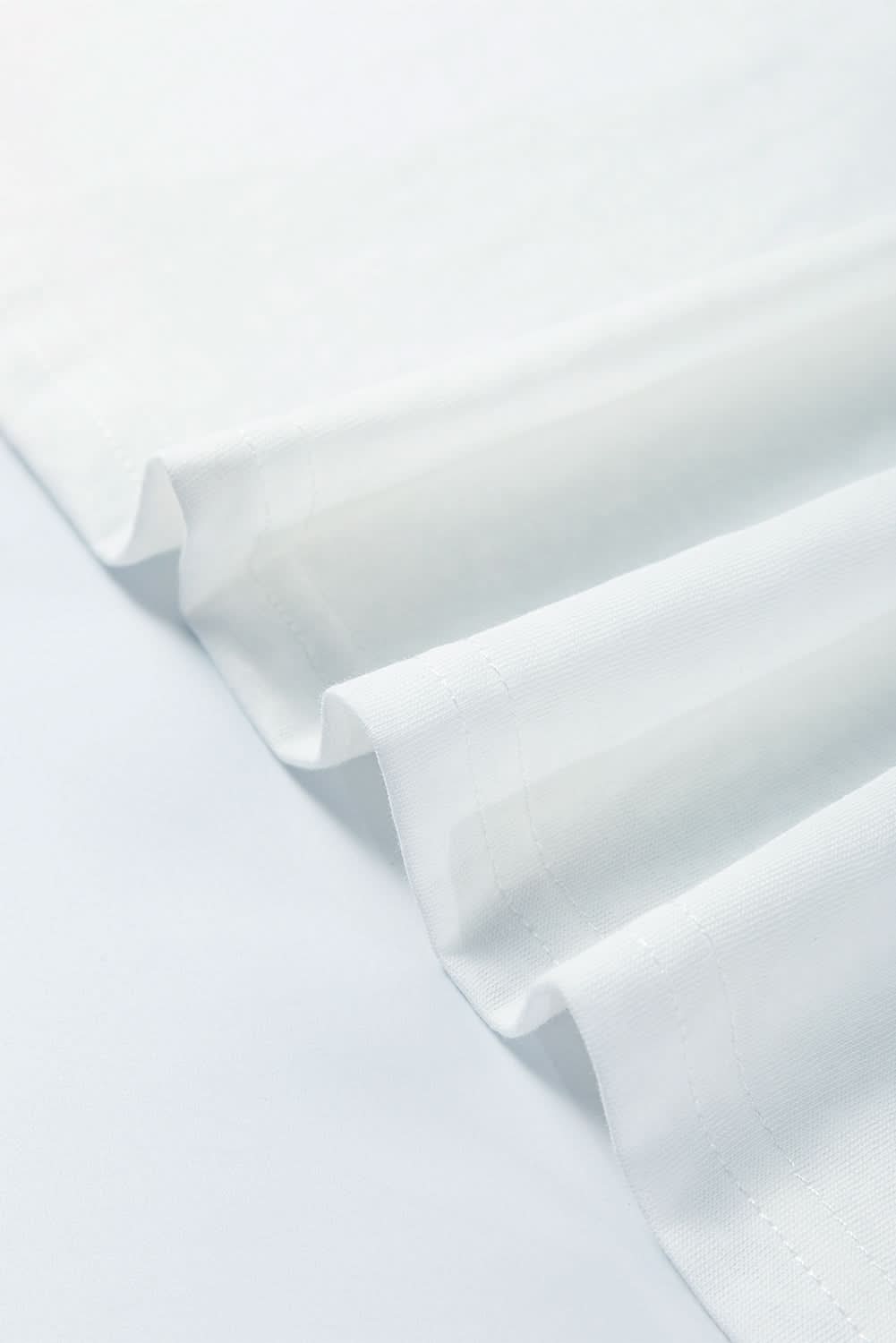 White Tropical Leaf Printed Patchwork Sleeve Round Neck Top - Love Salve 