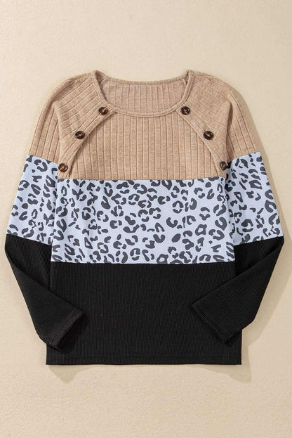 Fierce black leopard button-up tee - Love Salve 