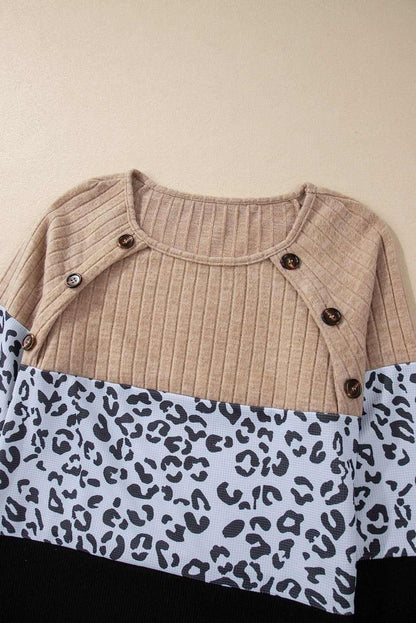 Fierce black leopard button-up tee - Love Salve 