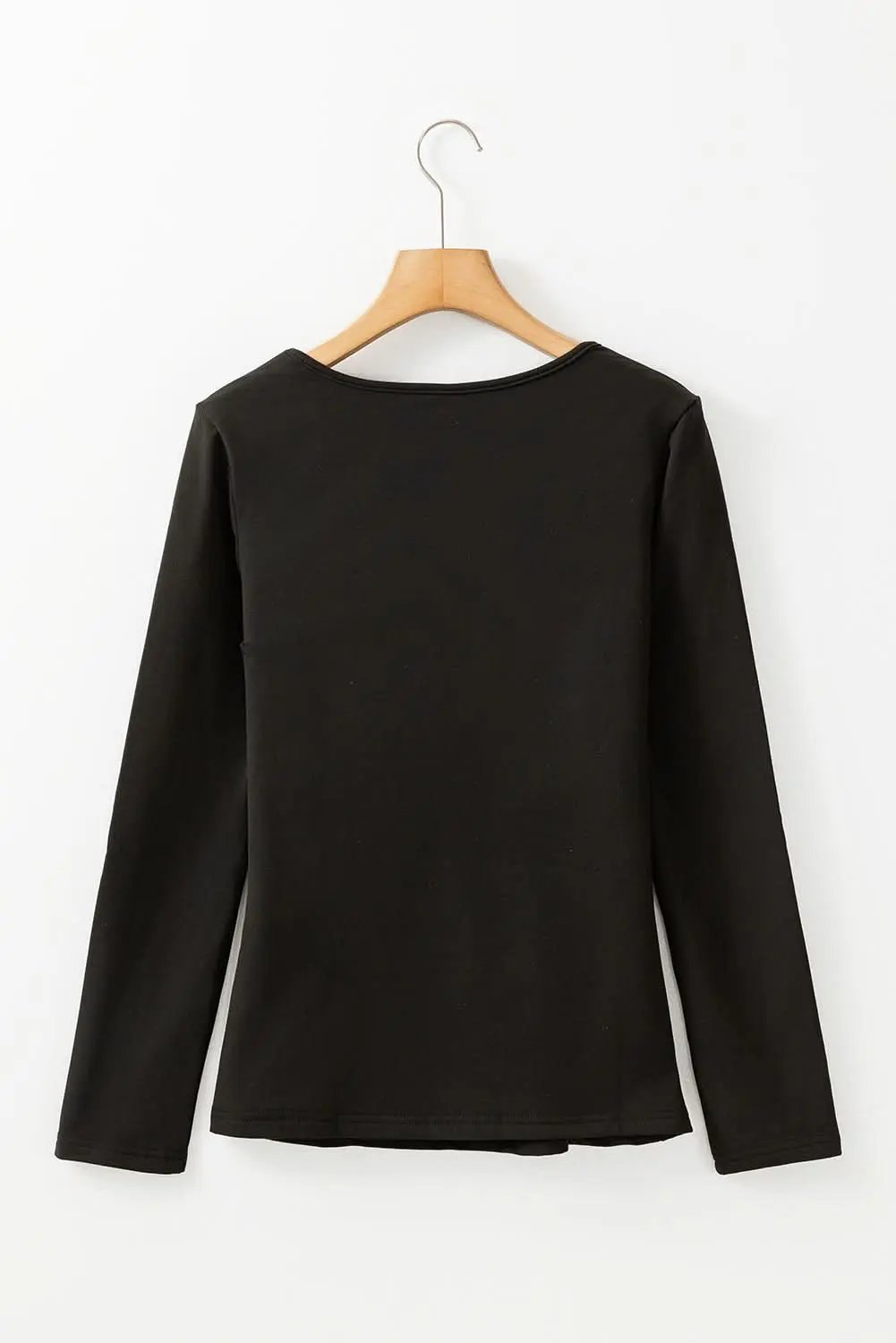 Chic black scoop neck thermal top - Love Salve 