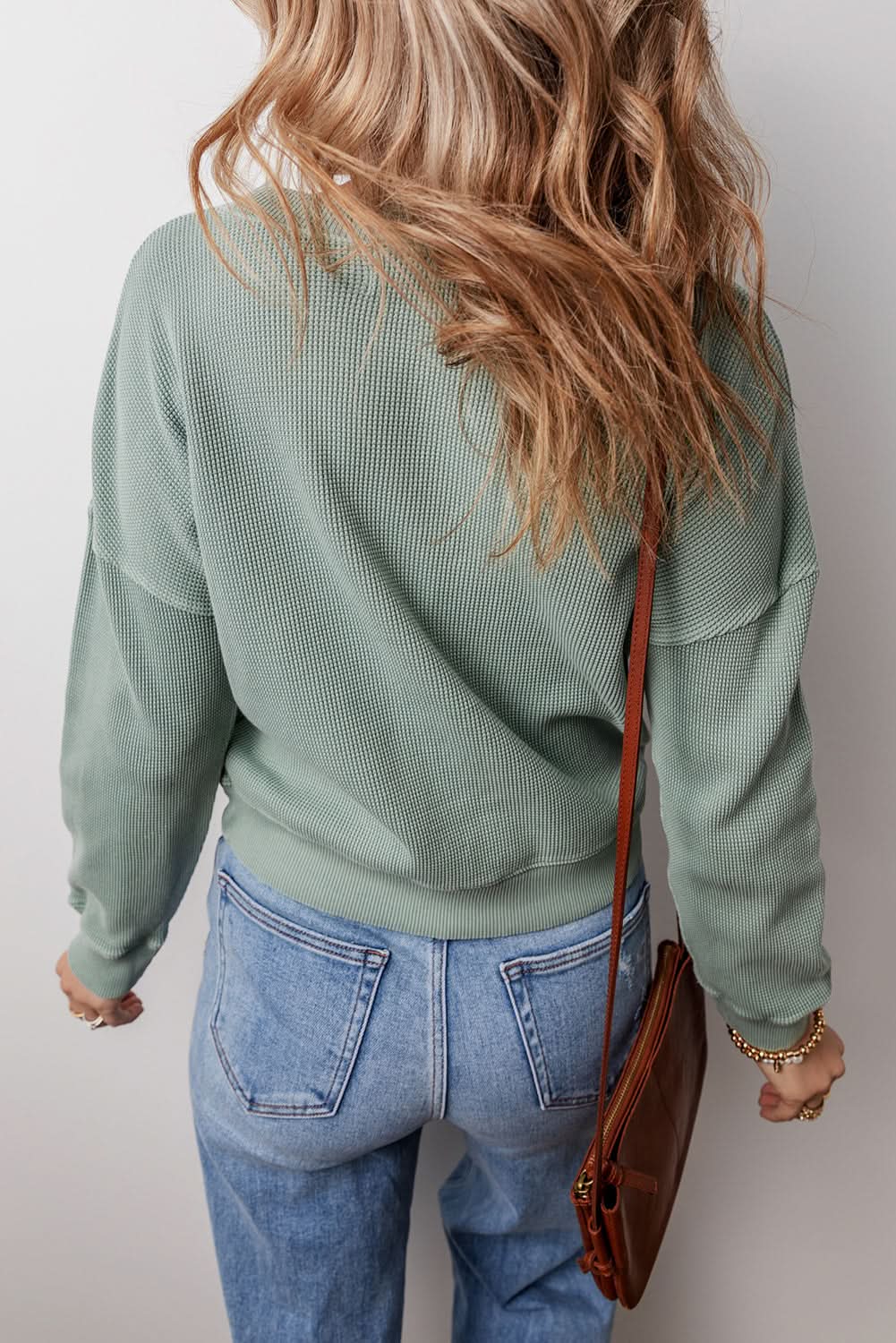 Clearly Aqua V-Neck Top - Cozy Knit - Love Salve 