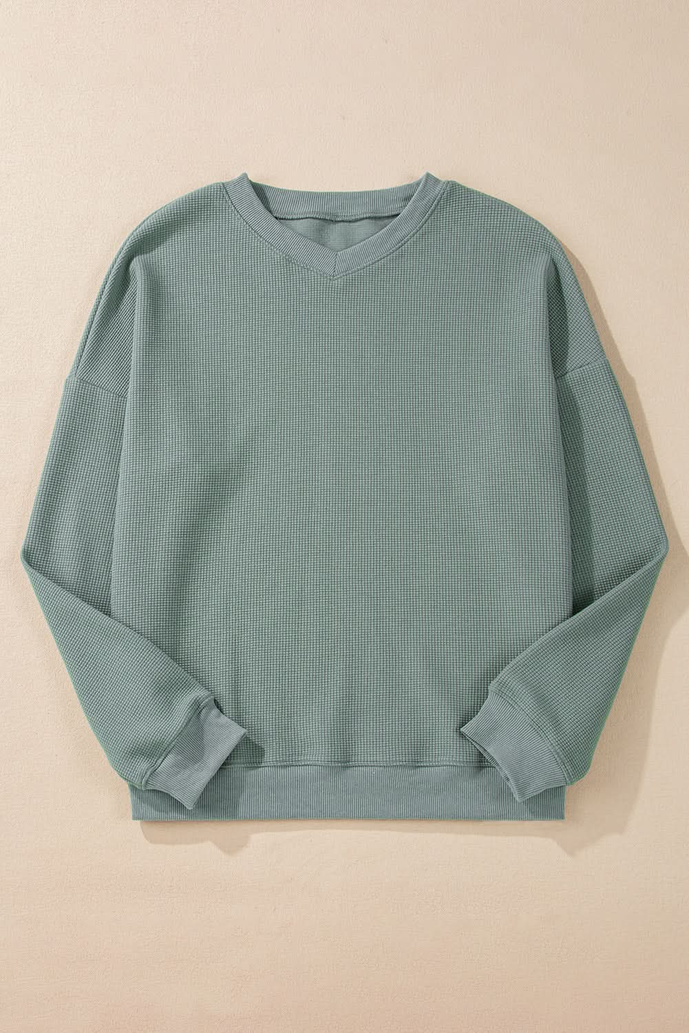 Clearly Aqua V-Neck Top - Cozy Knit - Love Salve 