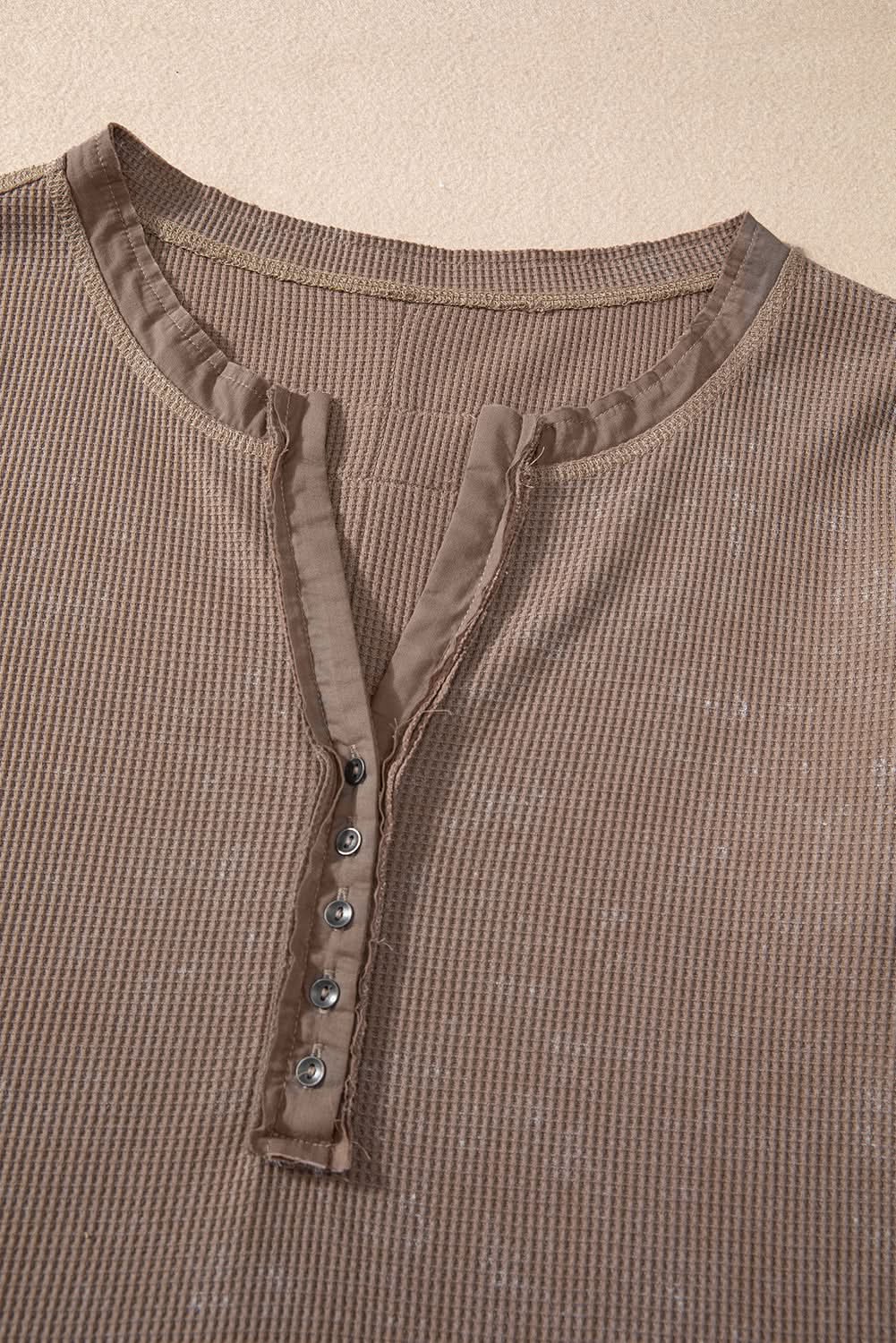 Coffee acid wash long sleeve top - Love Salve 