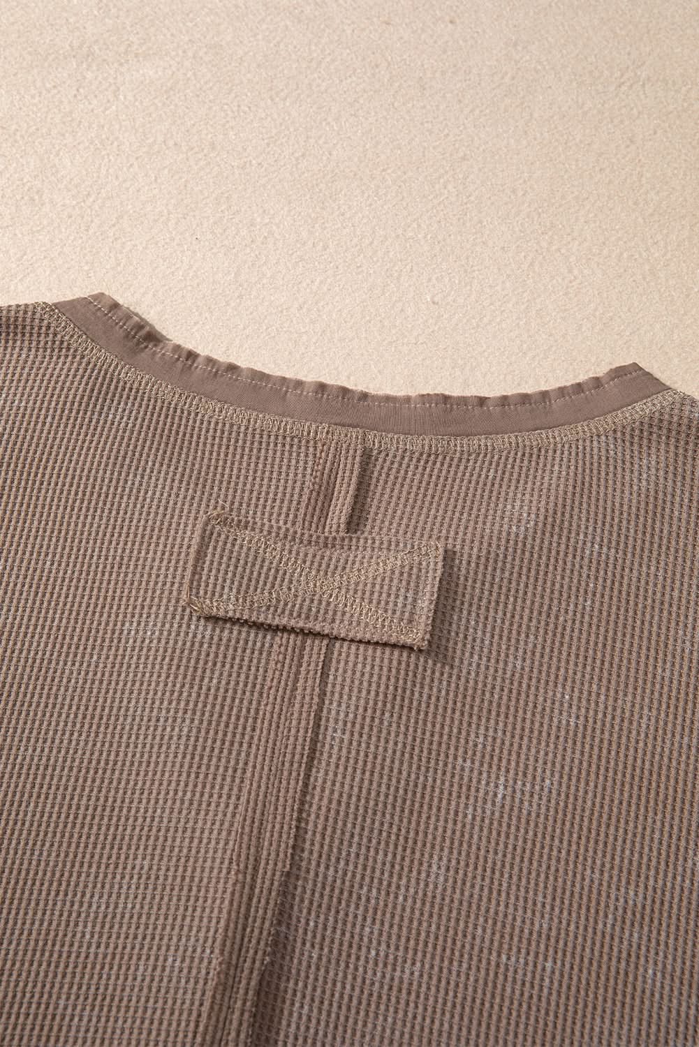 Coffee acid wash long sleeve top - Love Salve 