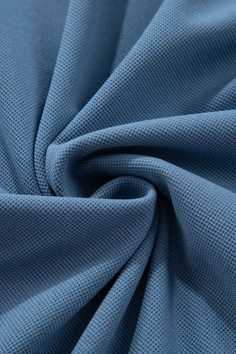 Dusk Blue Colorblock Stitching Patchwork Buttoned Long Sleeve Top - Love Salve 