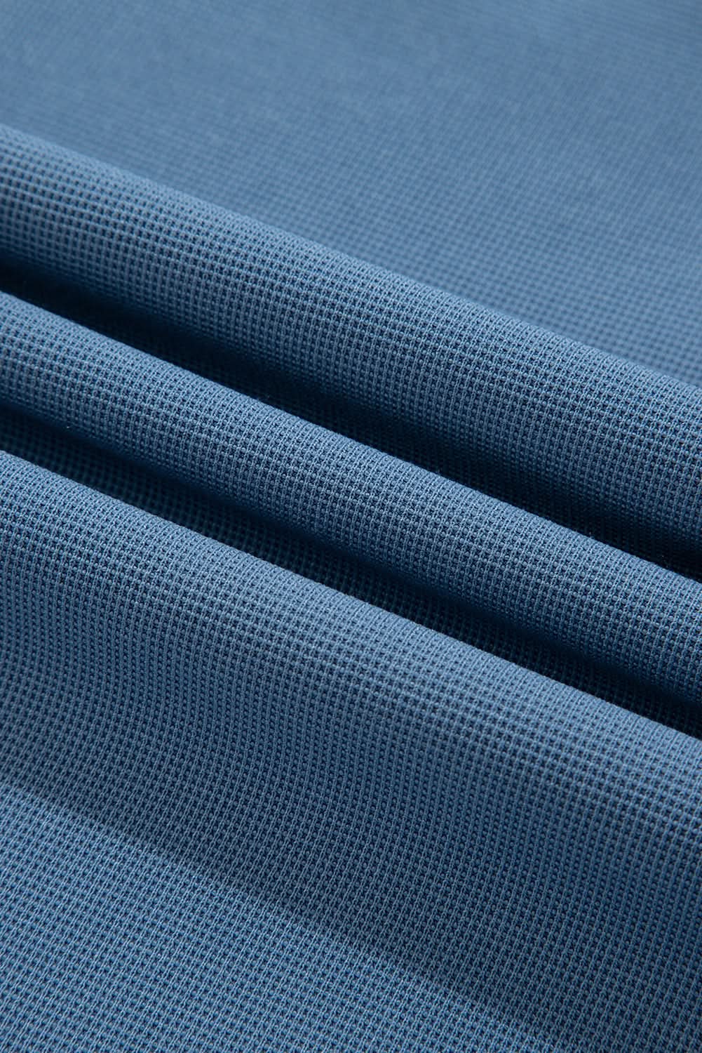 Dusk Blue Colorblock Stitching Patchwork Buttoned Long Sleeve Top - Love Salve 