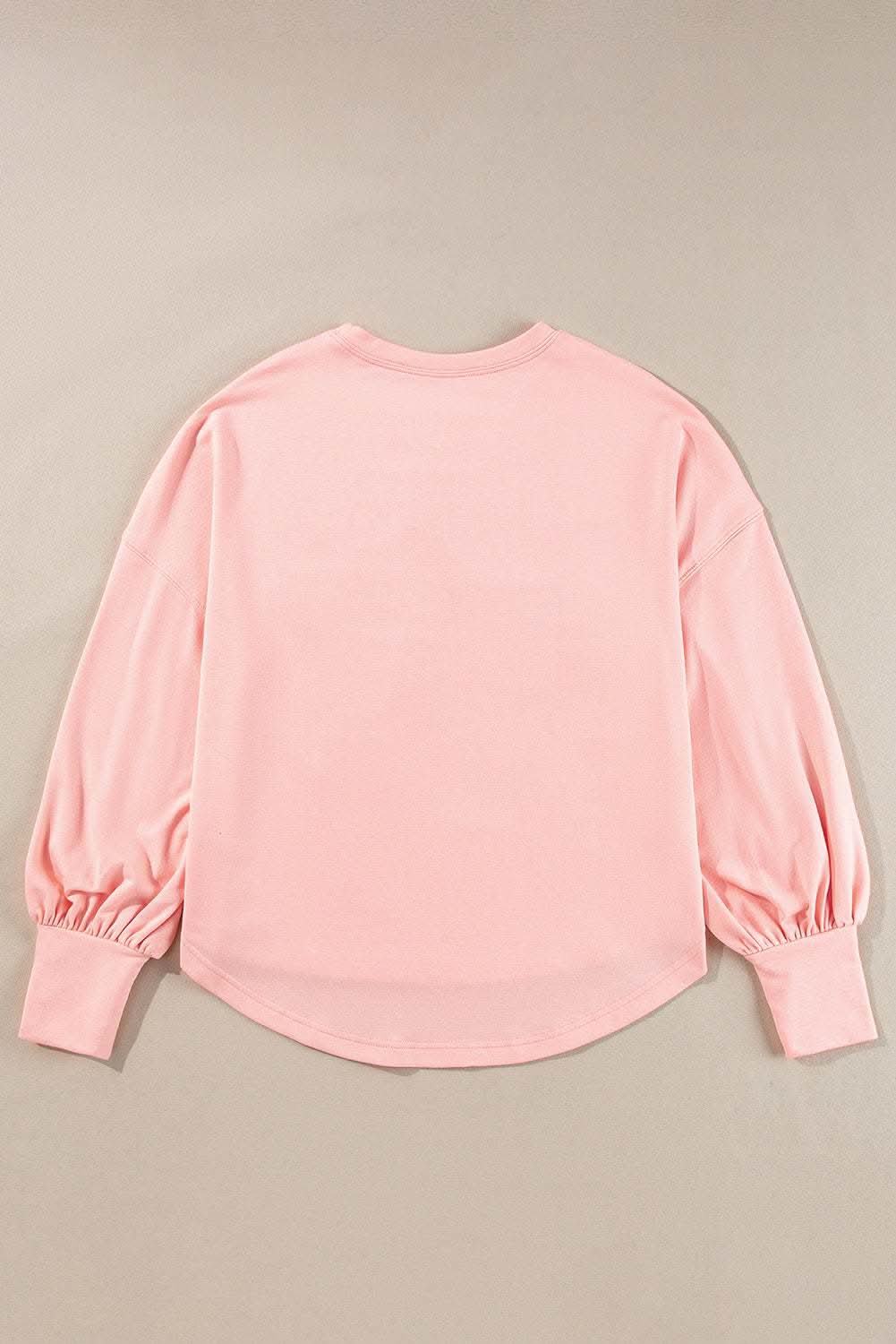 Gossamer Pink Studded Star Graphic Oversized Long Sleeve Top - Love Salve 