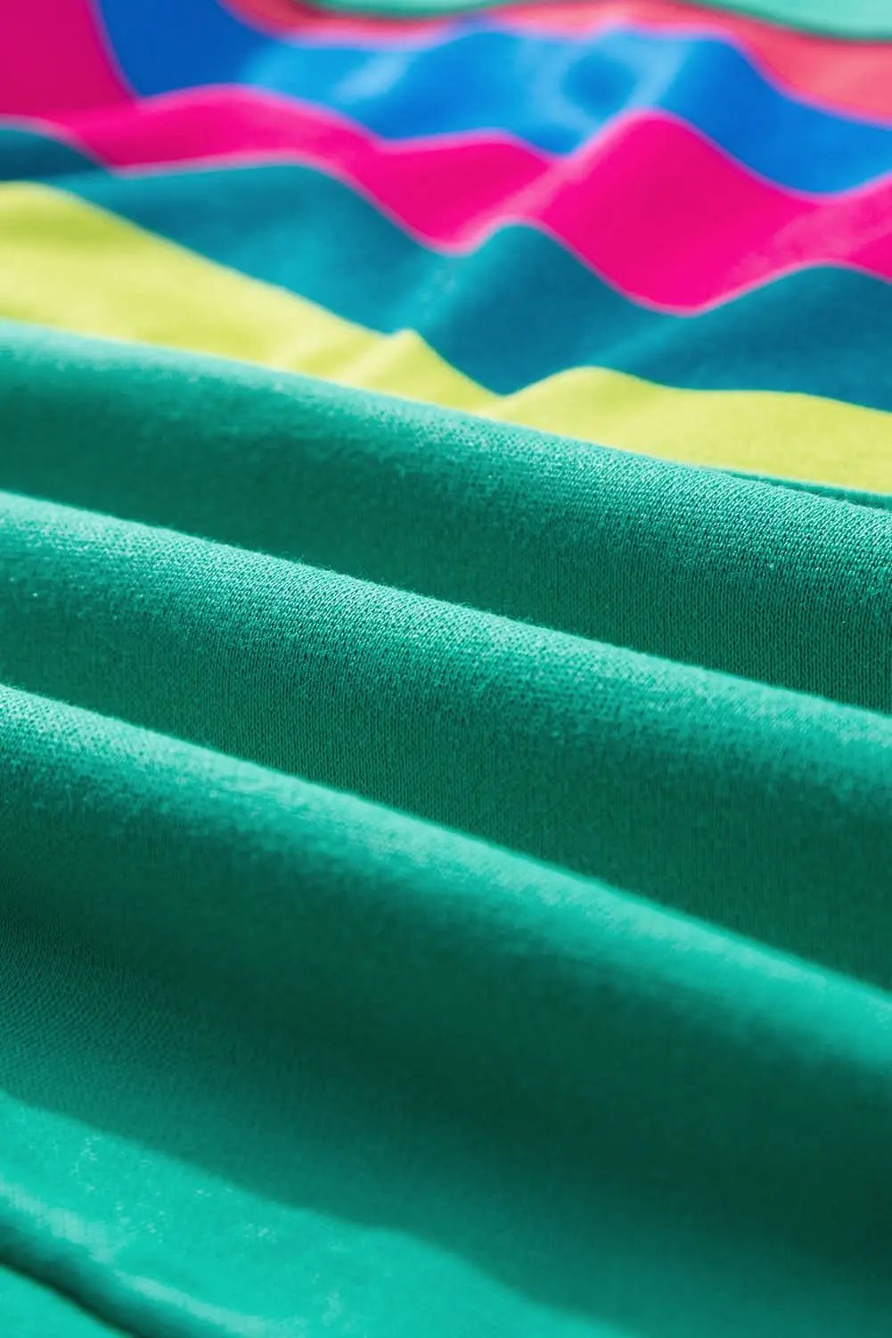 Green Colorful Striped Accent Long Sleeve T Shirt - Love Salve 