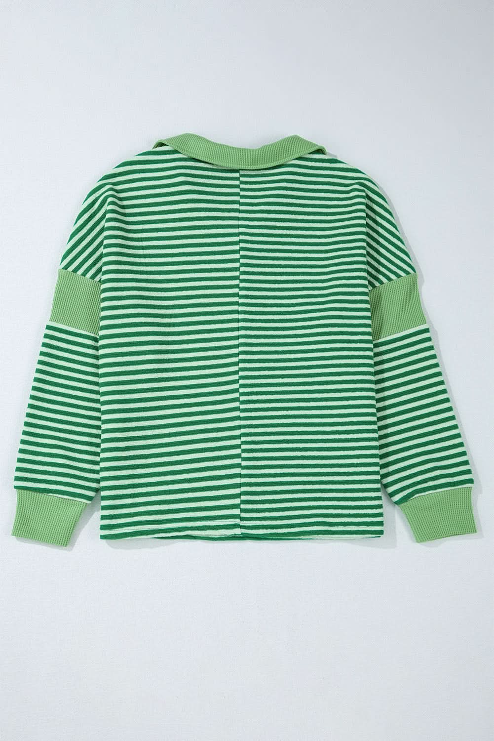 Chic green striped v-neck top - Love Salve 