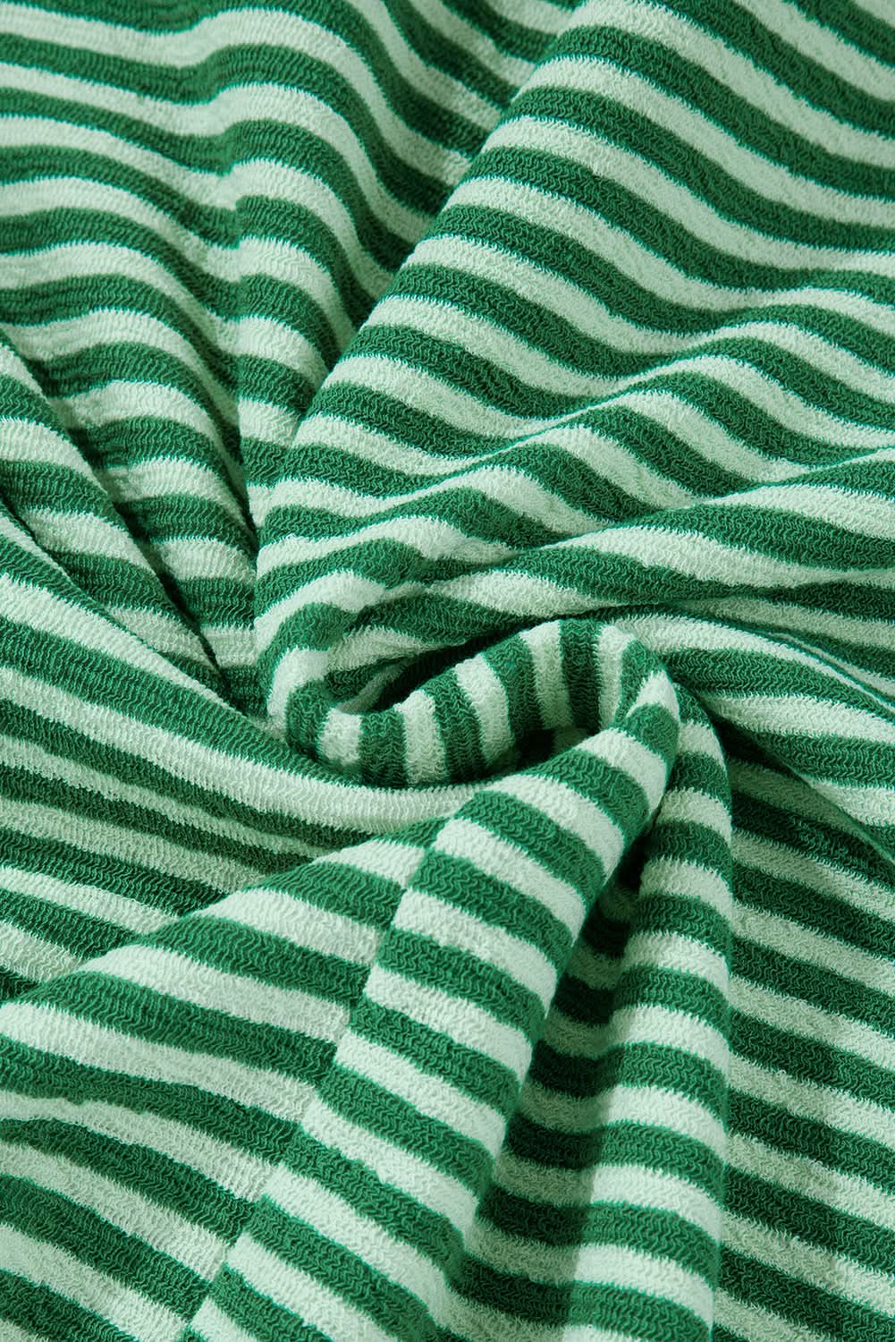 Chic green striped v-neck top - Love Salve 