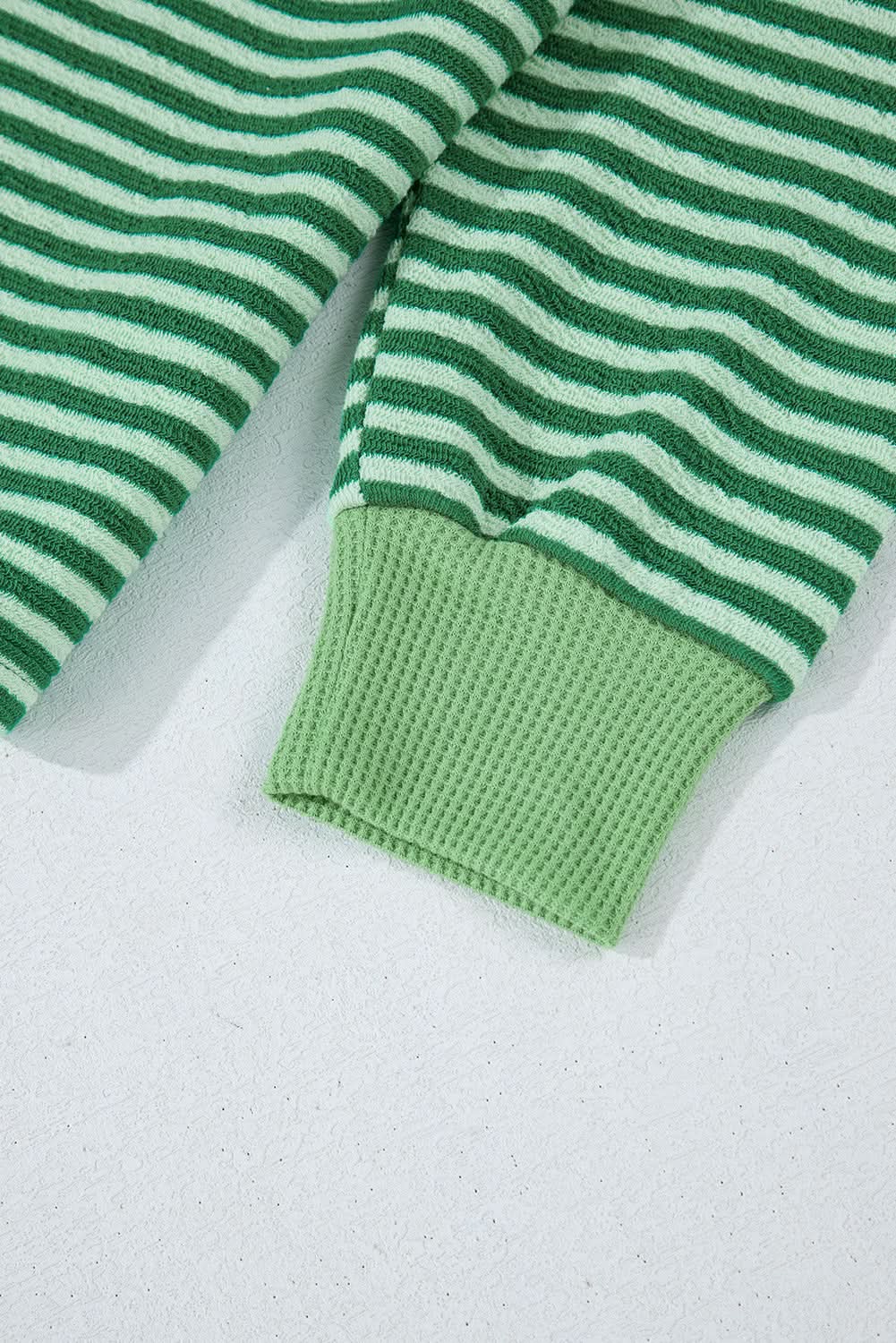 Chic green striped v-neck top - Love Salve 