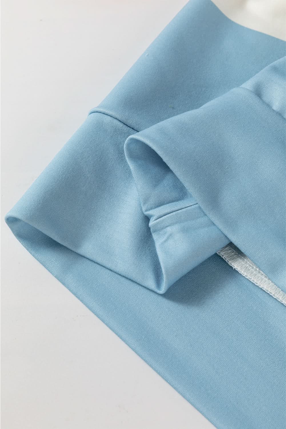 Light Blue Colorblock Striped Drop Shoulder Long Sleeve Top - Love Salve 