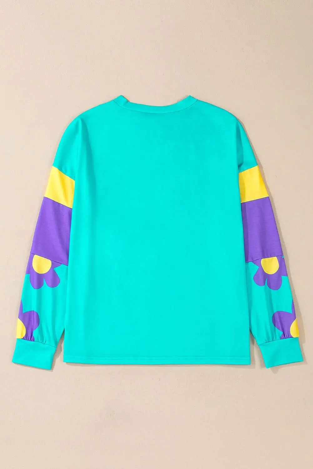 Sky blue floral long sleeve top - Love Salve 