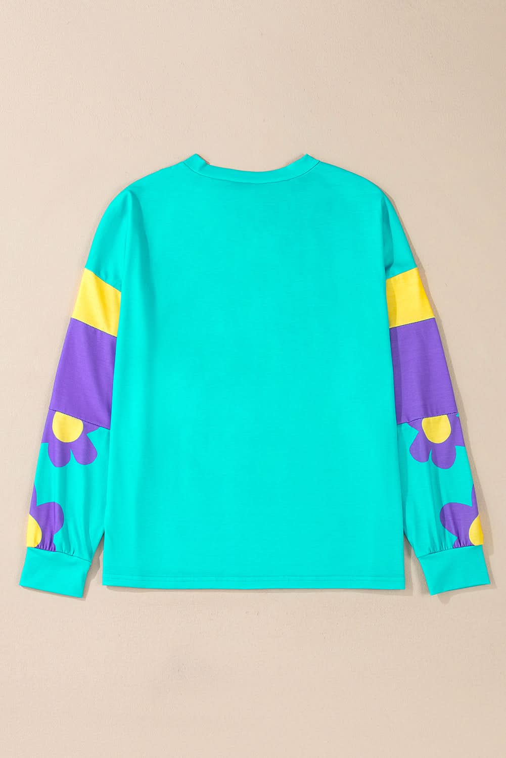 Sky blue floral long sleeve top - Love Salve 