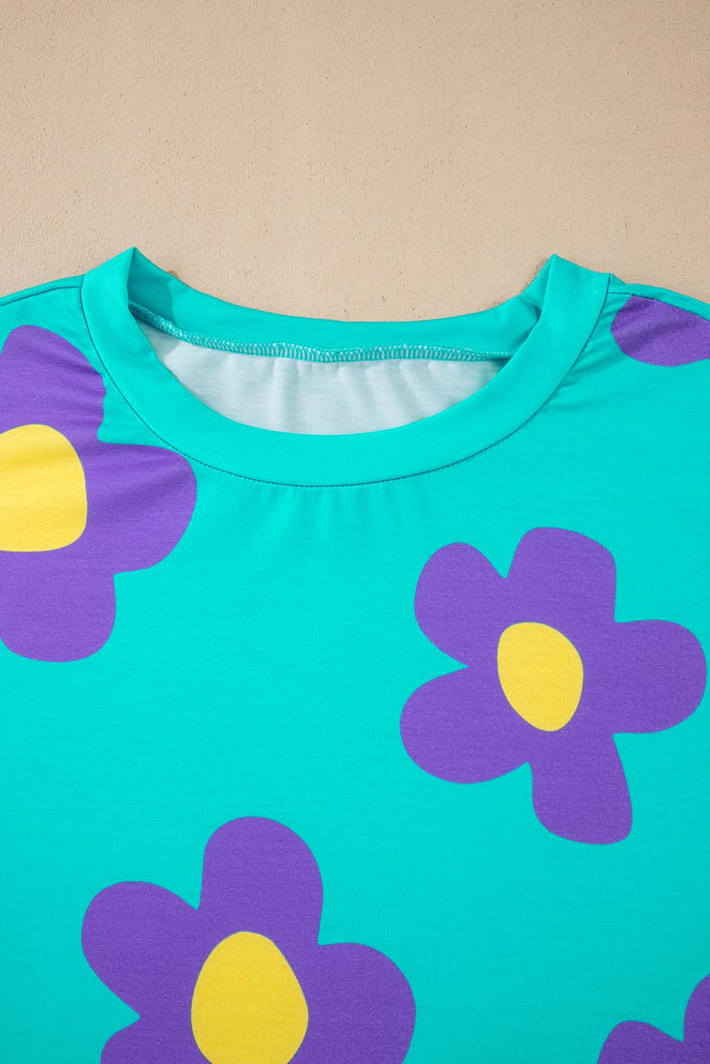 Sky blue floral long sleeve top - Love Salve 