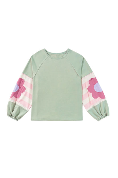 Floral oversized top in smoke green - Love Salve 