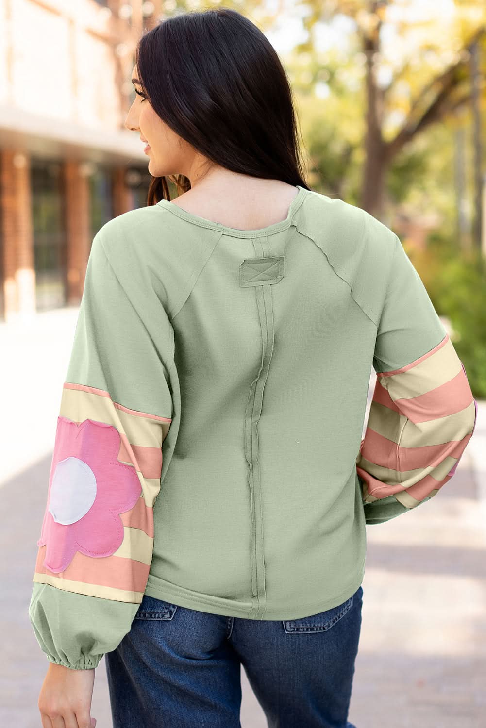 Floral oversized top in smoke green - Love Salve 