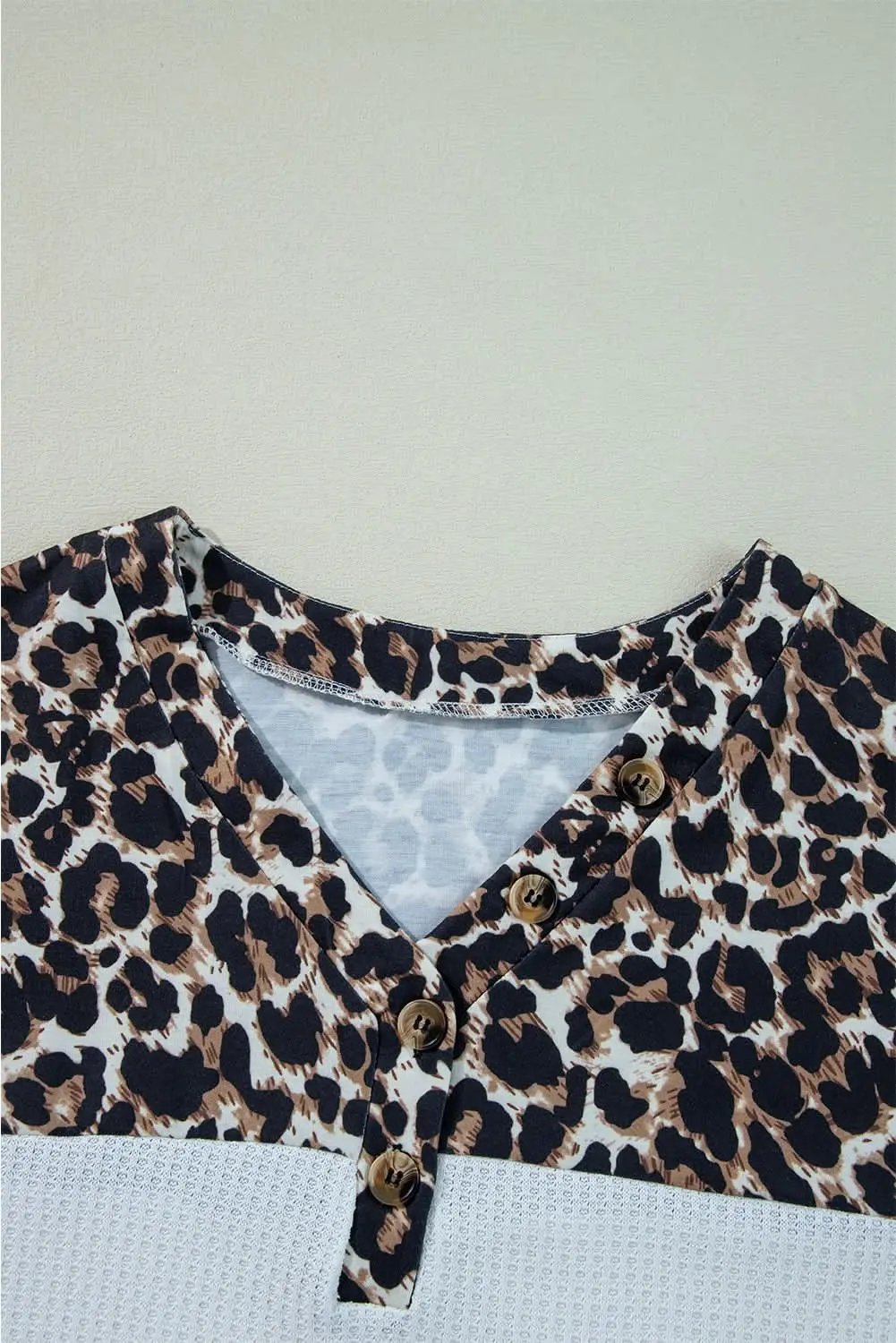White leopard v-neck knit top - Love Salve 