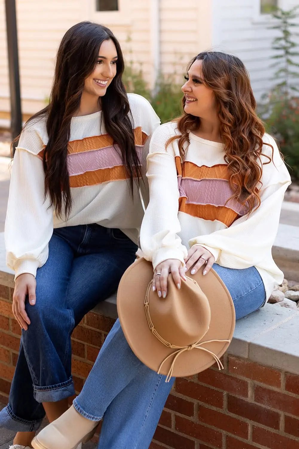 White knit drop sleeve top - Love Salve 