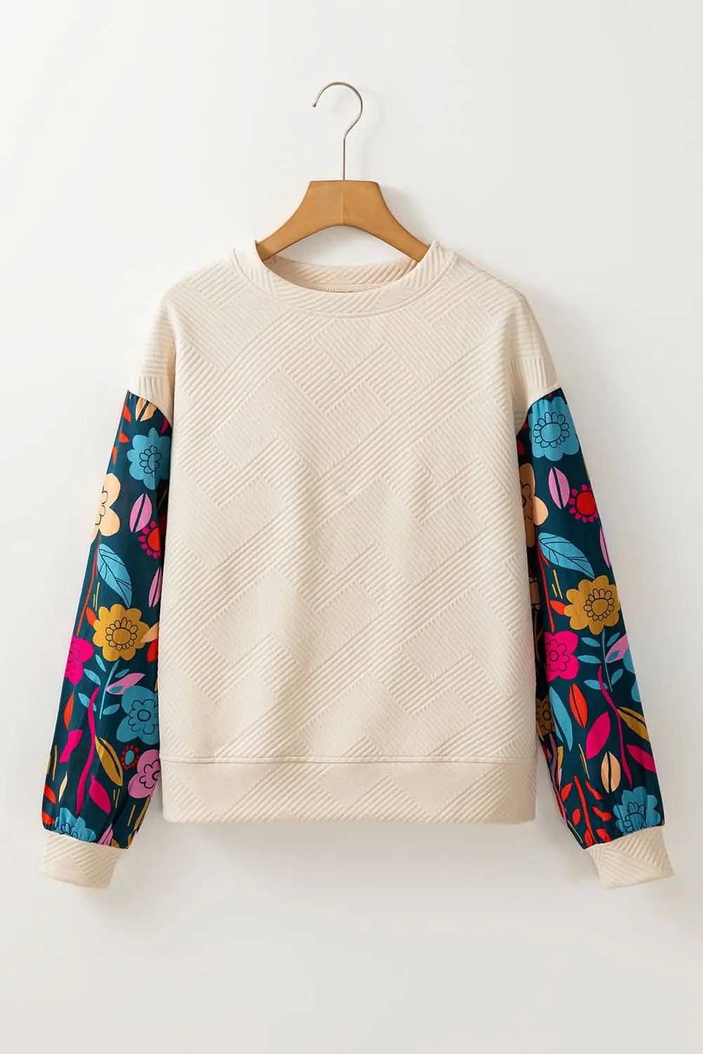 White floral sleeve knit top - Love Salve 