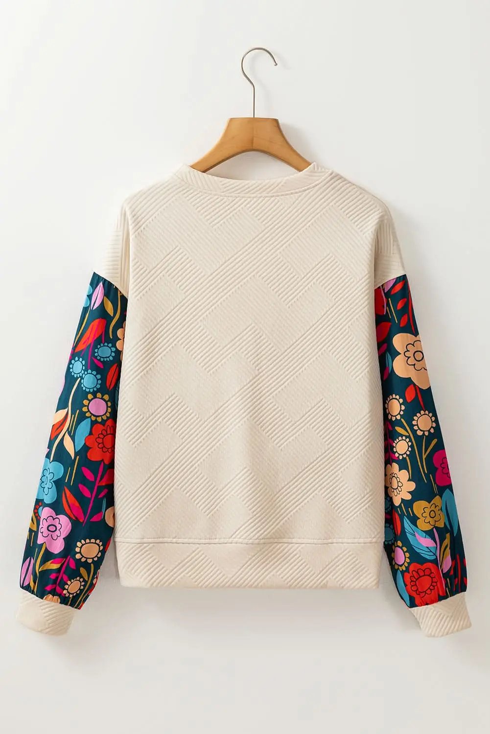 White floral sleeve knit top - Love Salve 