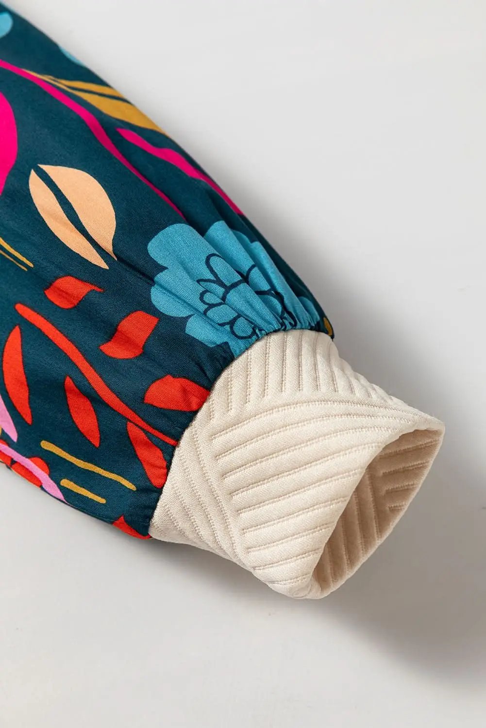 White floral sleeve knit top - Love Salve 