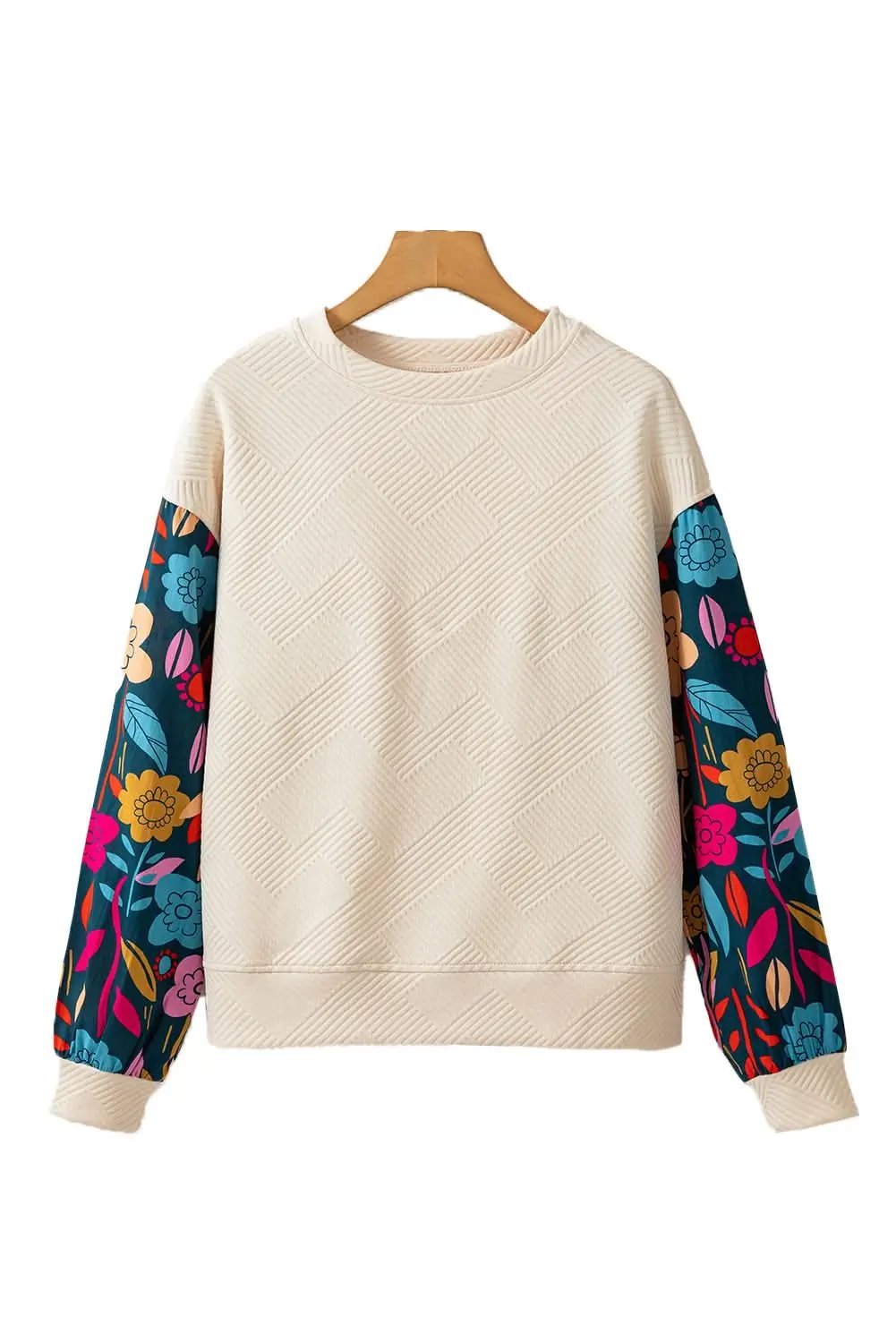 White floral sleeve knit top - Love Salve 