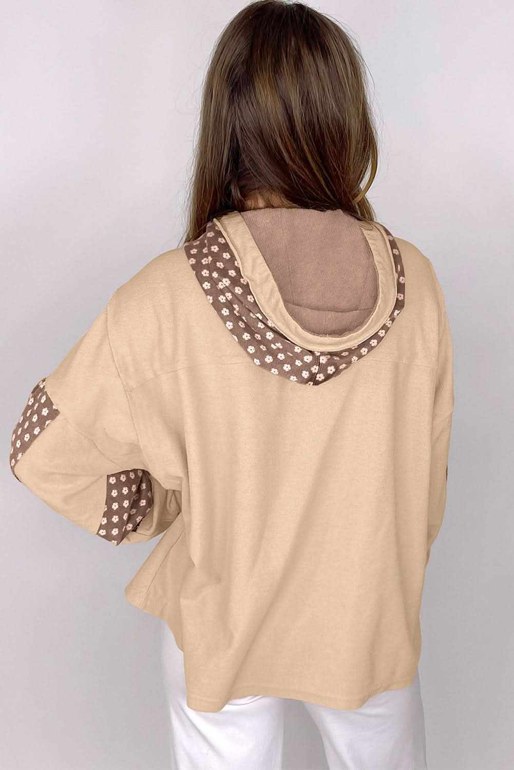 Apricot floral star patch hoodie - Love Salve 