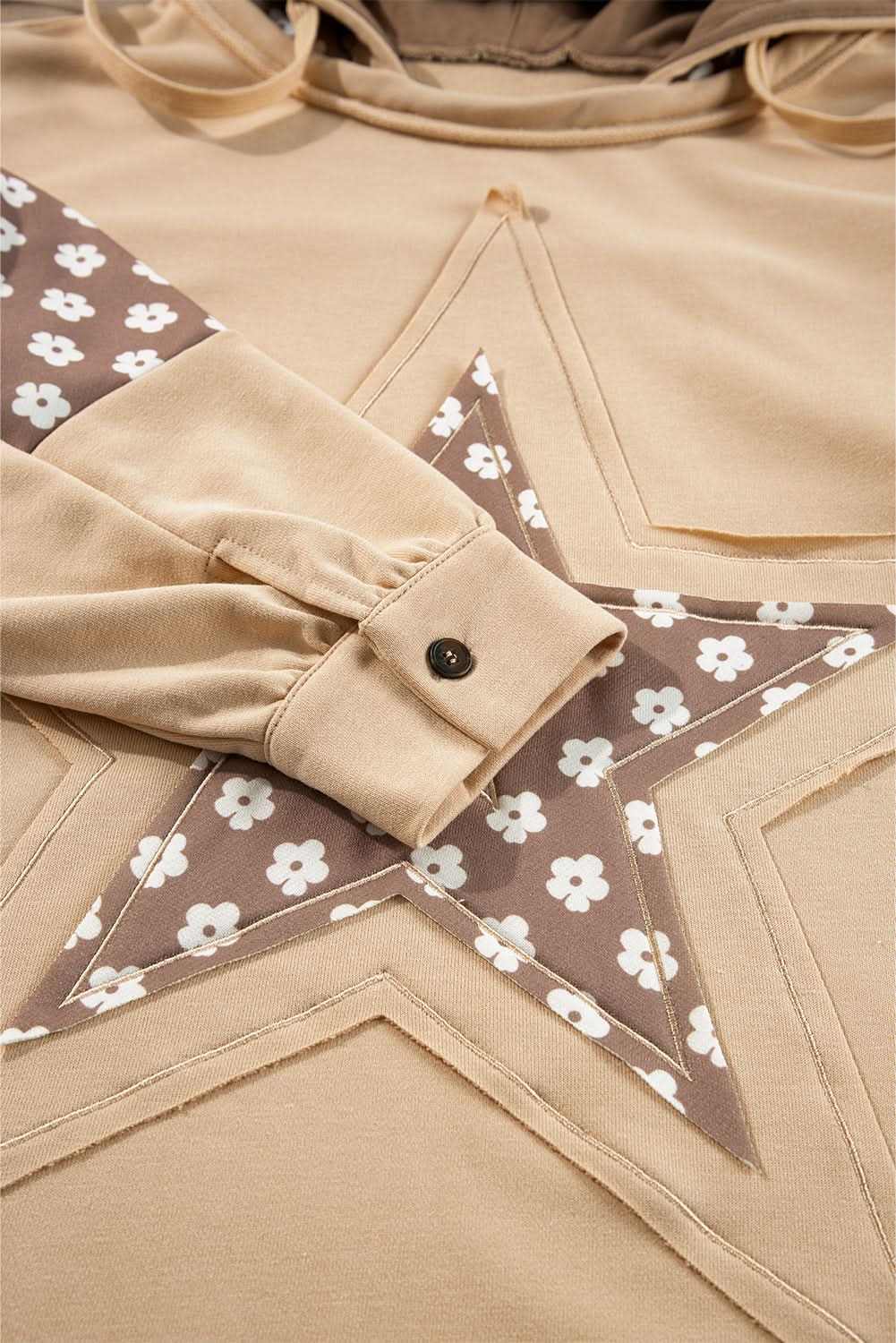 Apricot floral star patch hoodie - Love Salve 