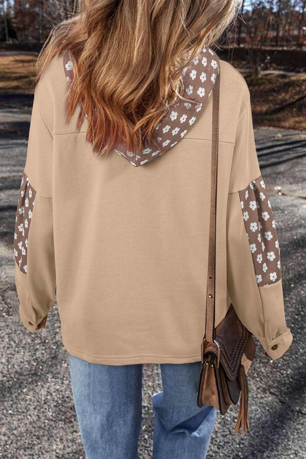 Apricot floral star patch hoodie - Love Salve 