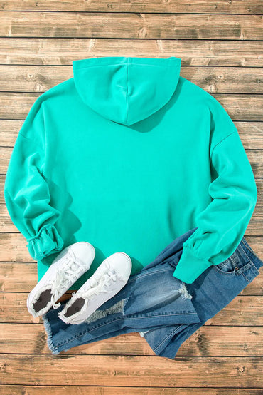 Aruba blue fleece hoodie with pockets - Love Salve 