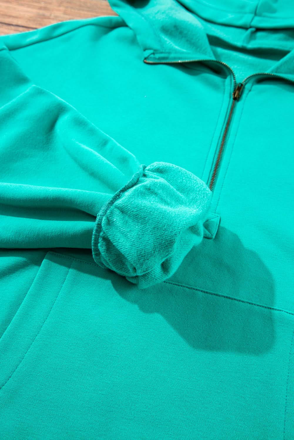 Aruba blue fleece hoodie with pockets - Love Salve 