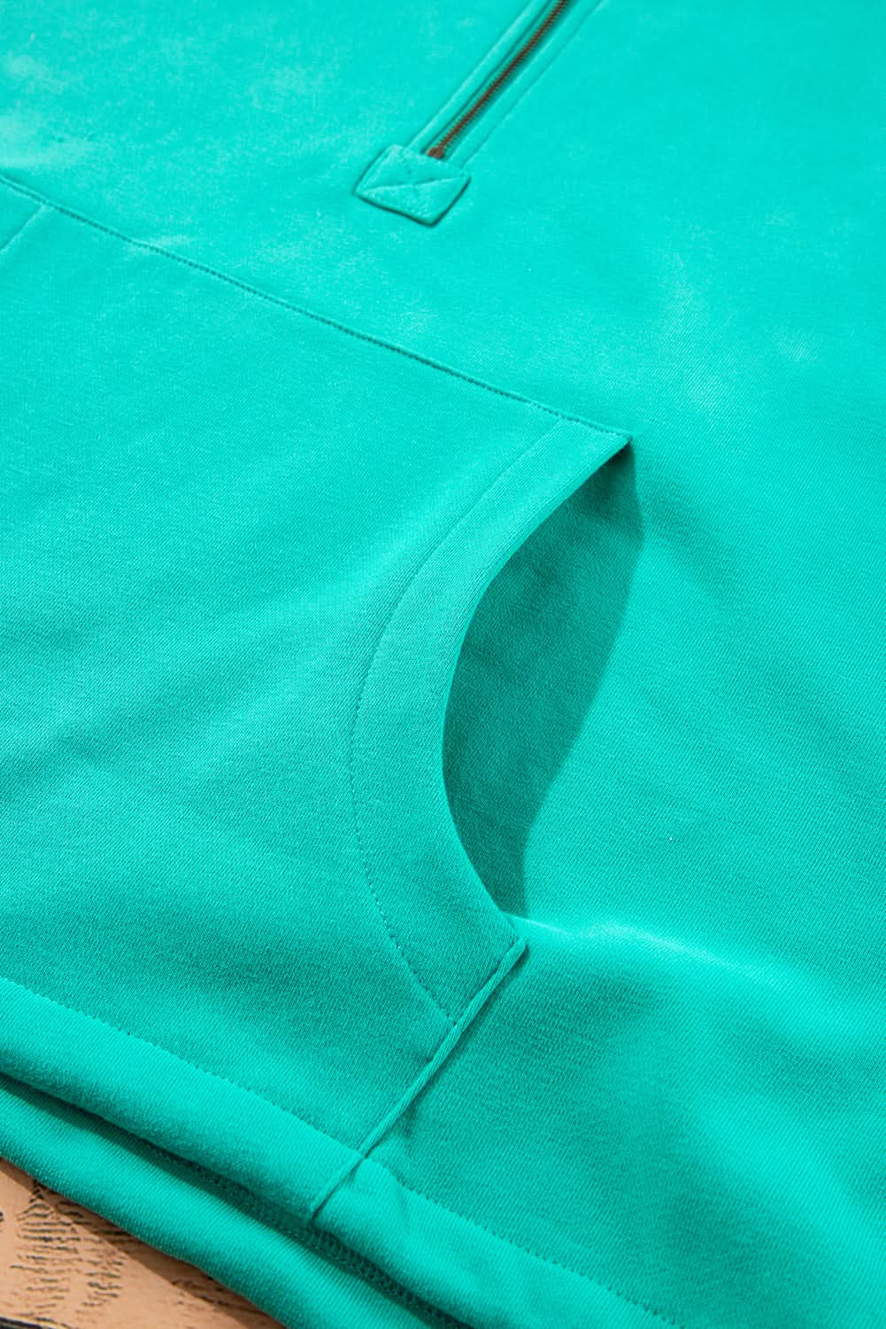 Aruba blue fleece hoodie with pockets - Love Salve 