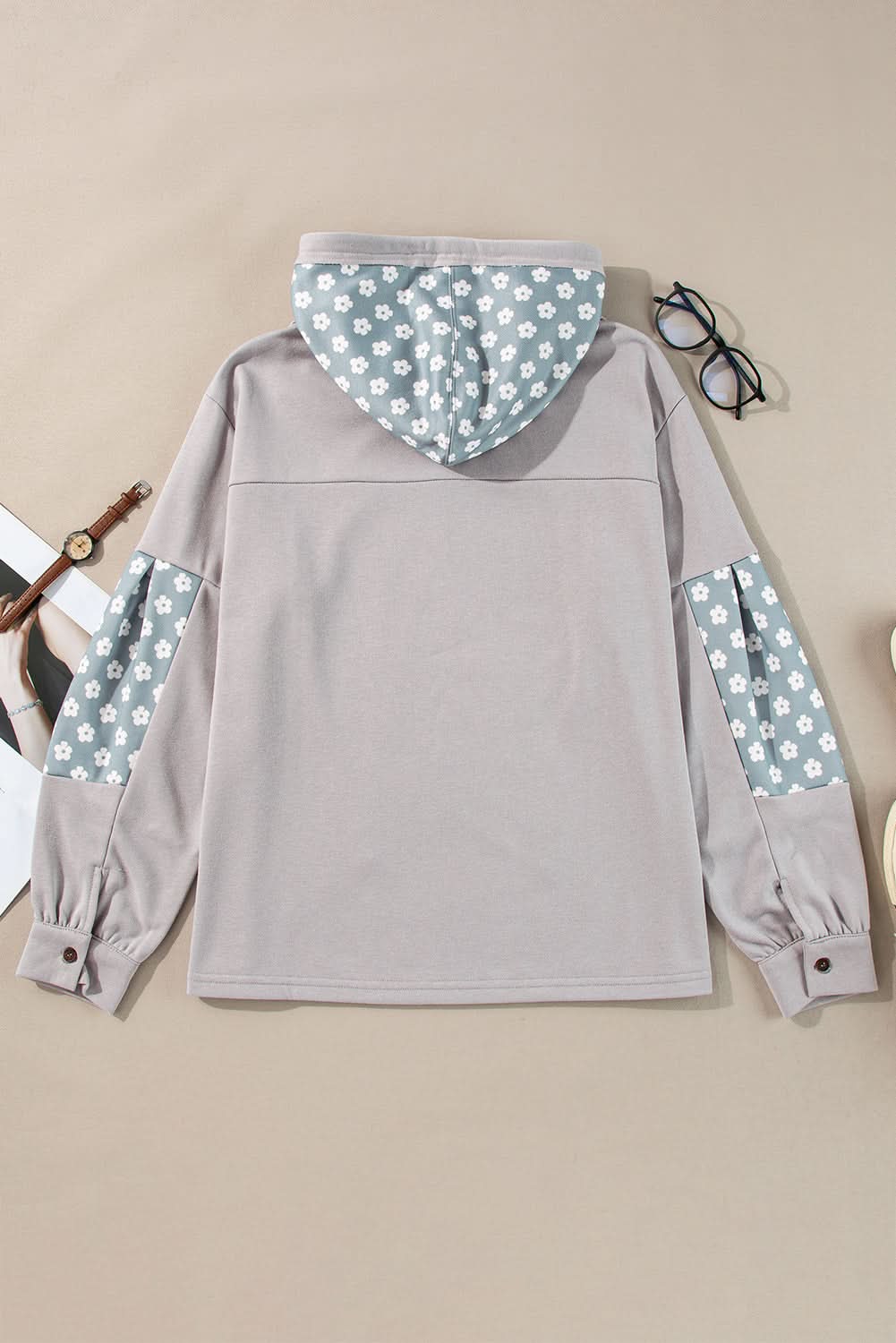 Beau floral patchwork hoodie - Love Salve 