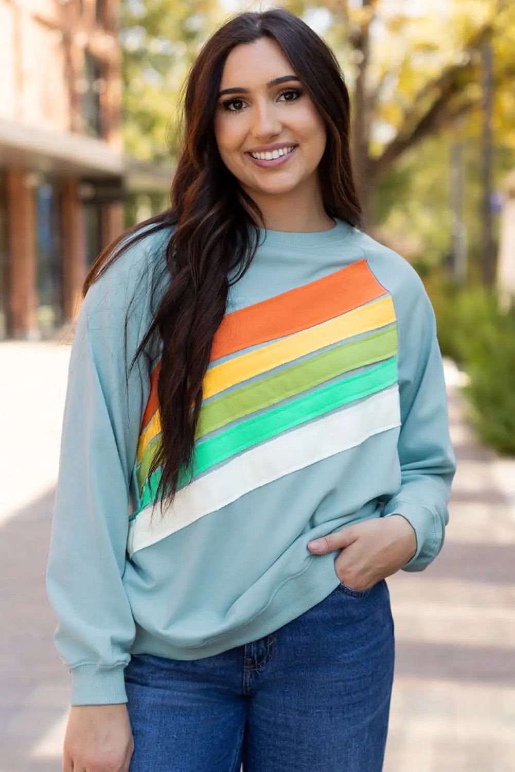 Vibrant colorblock sweatshirt - Love Salve 