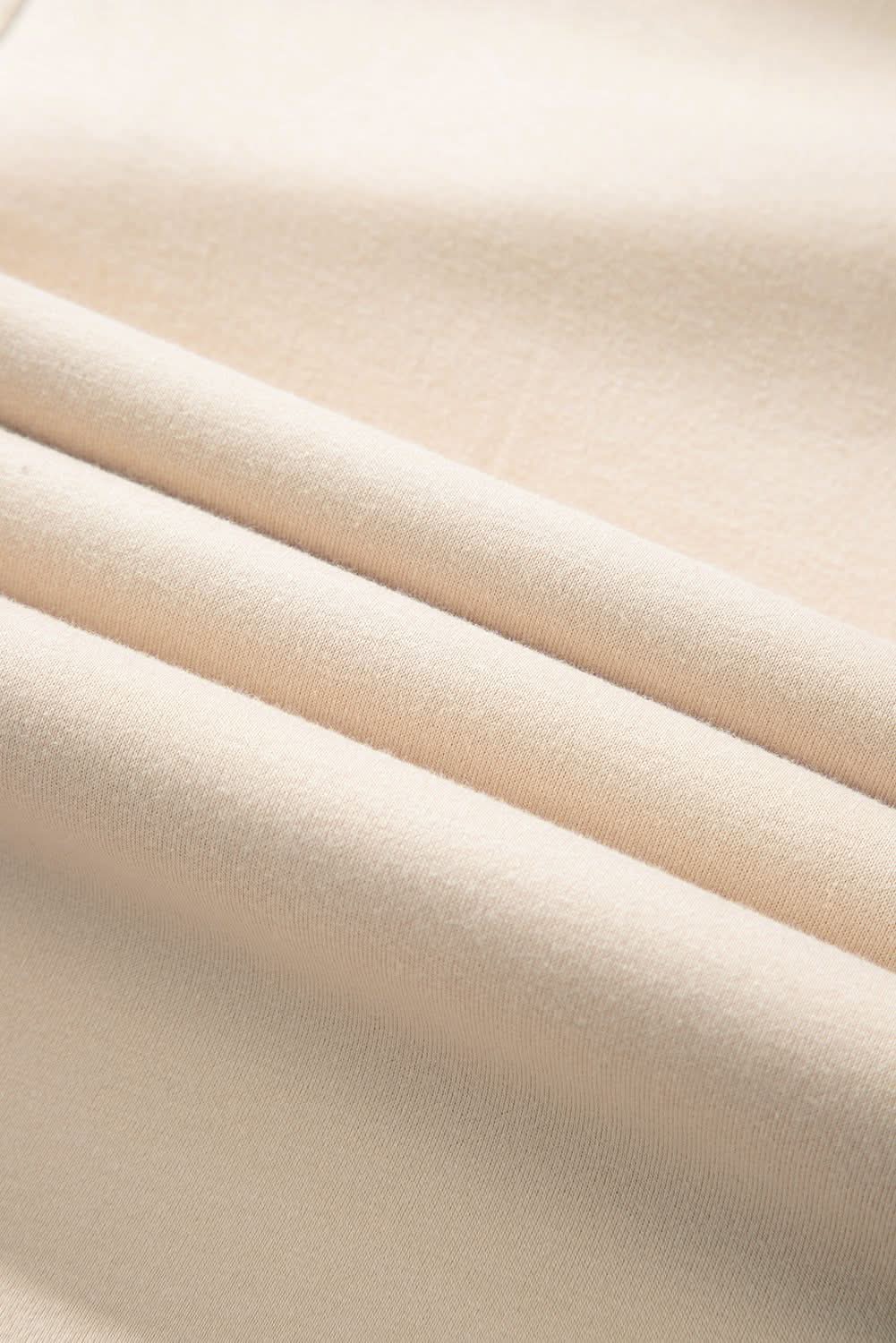 Beige Oversized Color Block Patchwork High Low Hoodie - Love Salve 