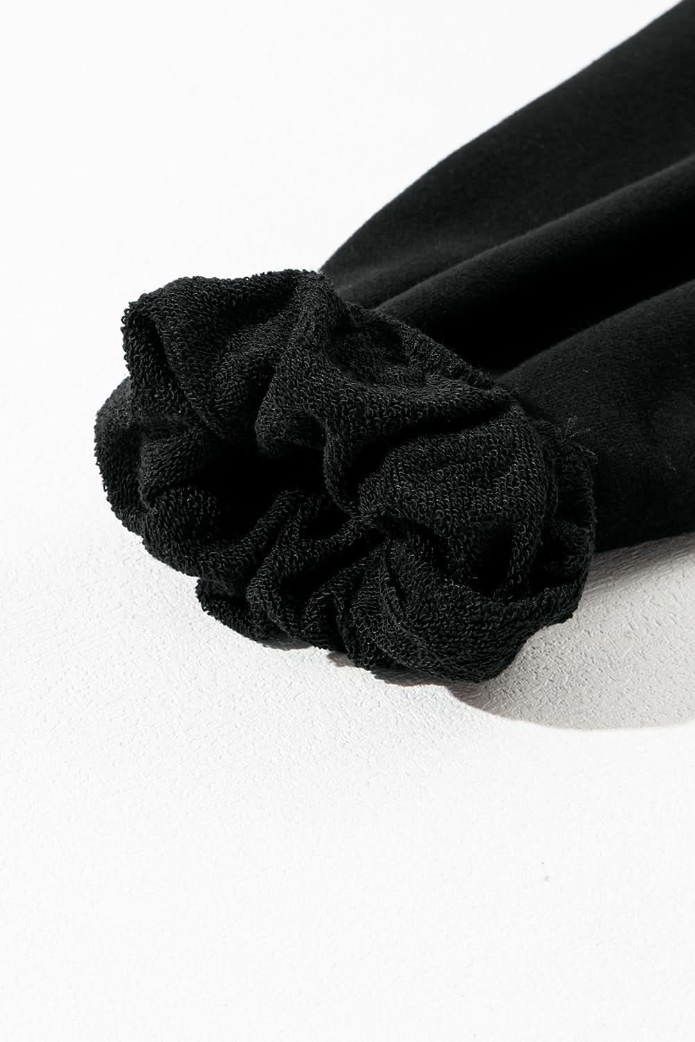 Black Solid Kangaroo Pocket Half Zipper Oversized Hoodie - Love Salve 