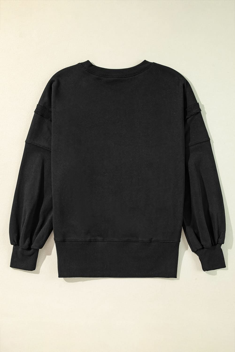 Chic black drop shoulder sweatshirt - Love Salve 