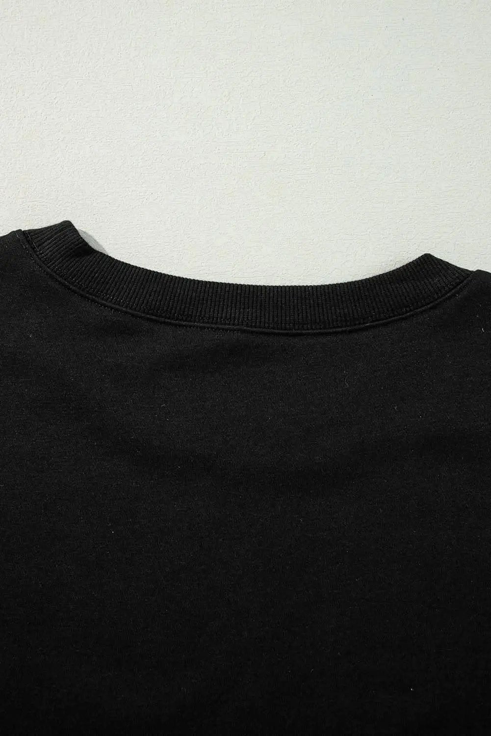 Chic black drop shoulder sweatshirt - Love Salve 
