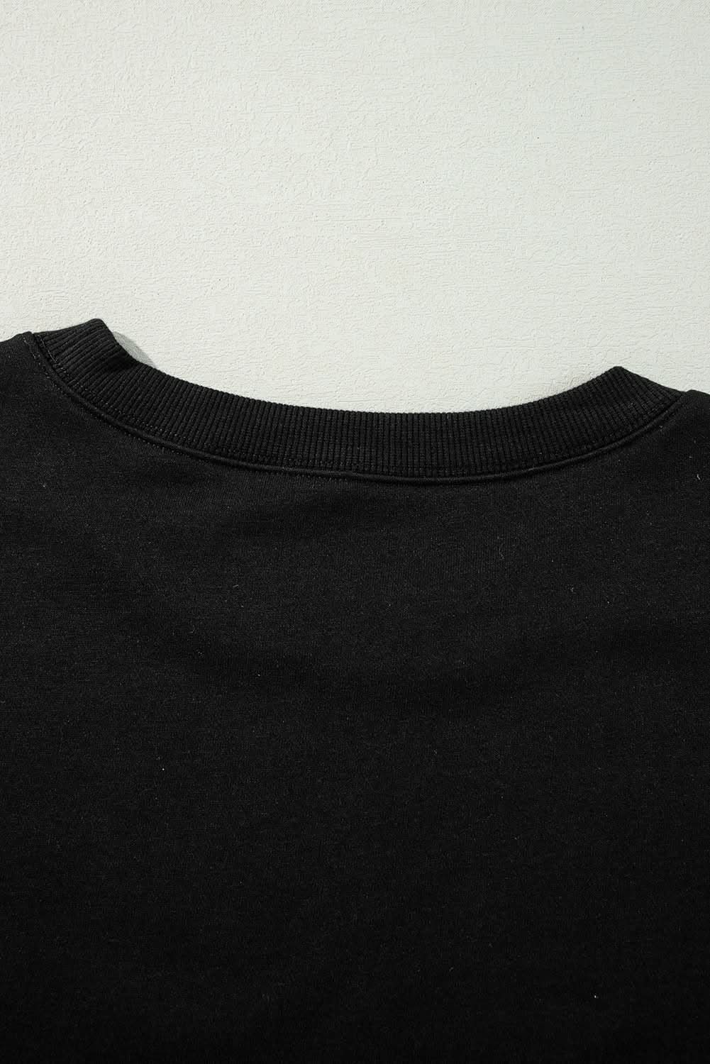 Chic black drop shoulder sweatshirt - Love Salve 