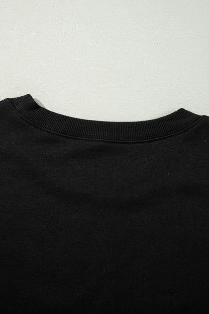 Chic black drop shoulder sweatshirt - Love Salve 