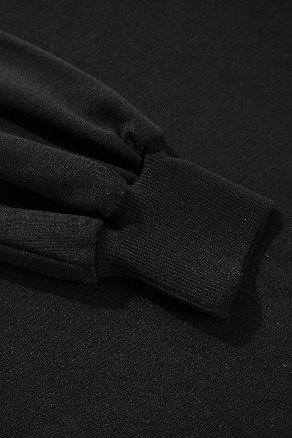 Chic black drop shoulder sweatshirt - Love Salve 