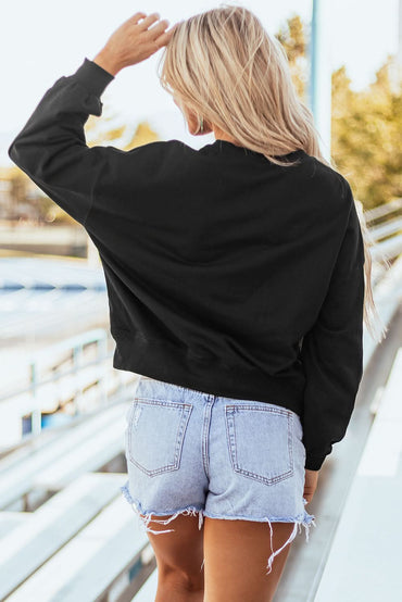 Black game day varsity sweatshirt - Love Salve 
