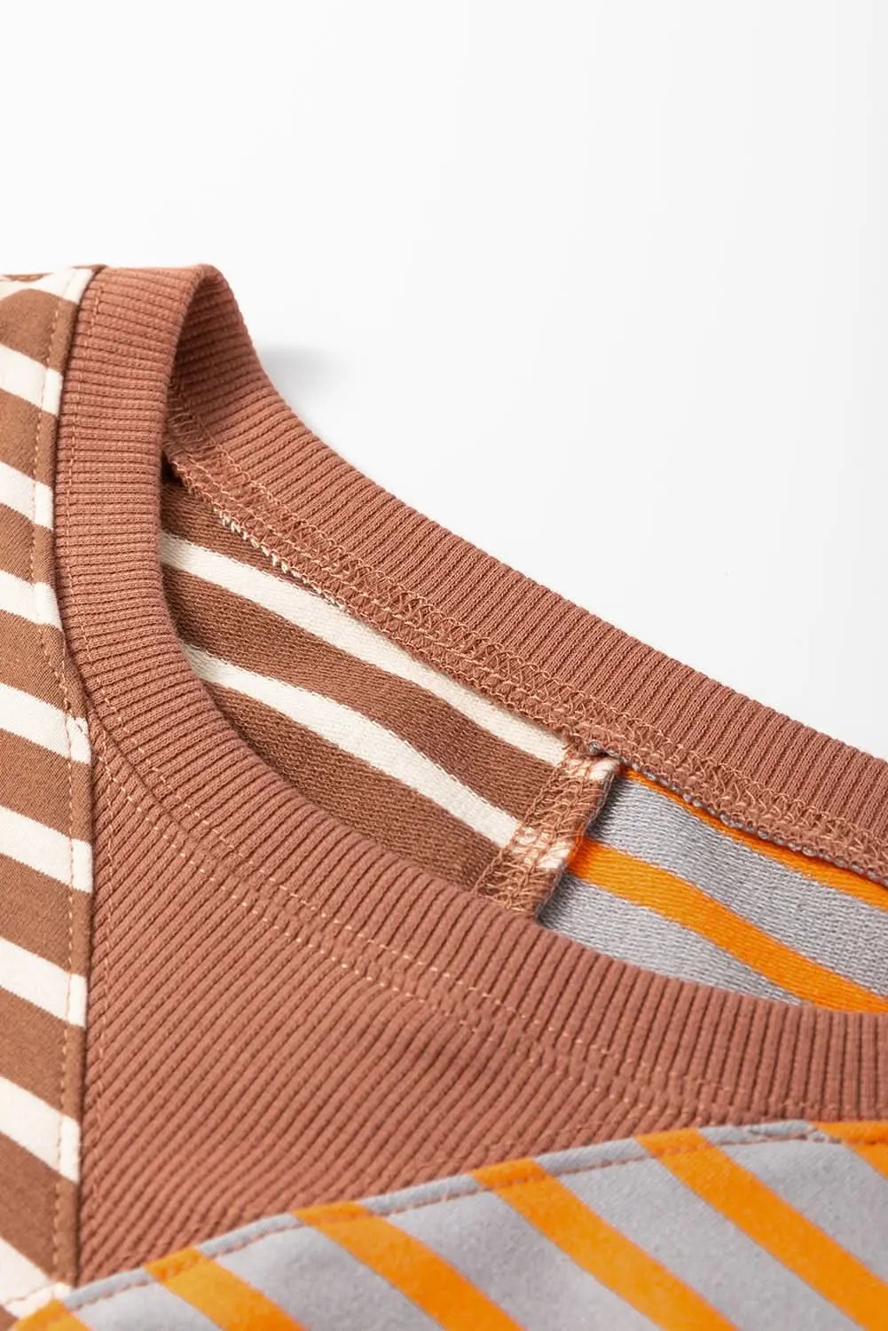 Brown Stripe Oversized Sweatshirt - Love Salve 